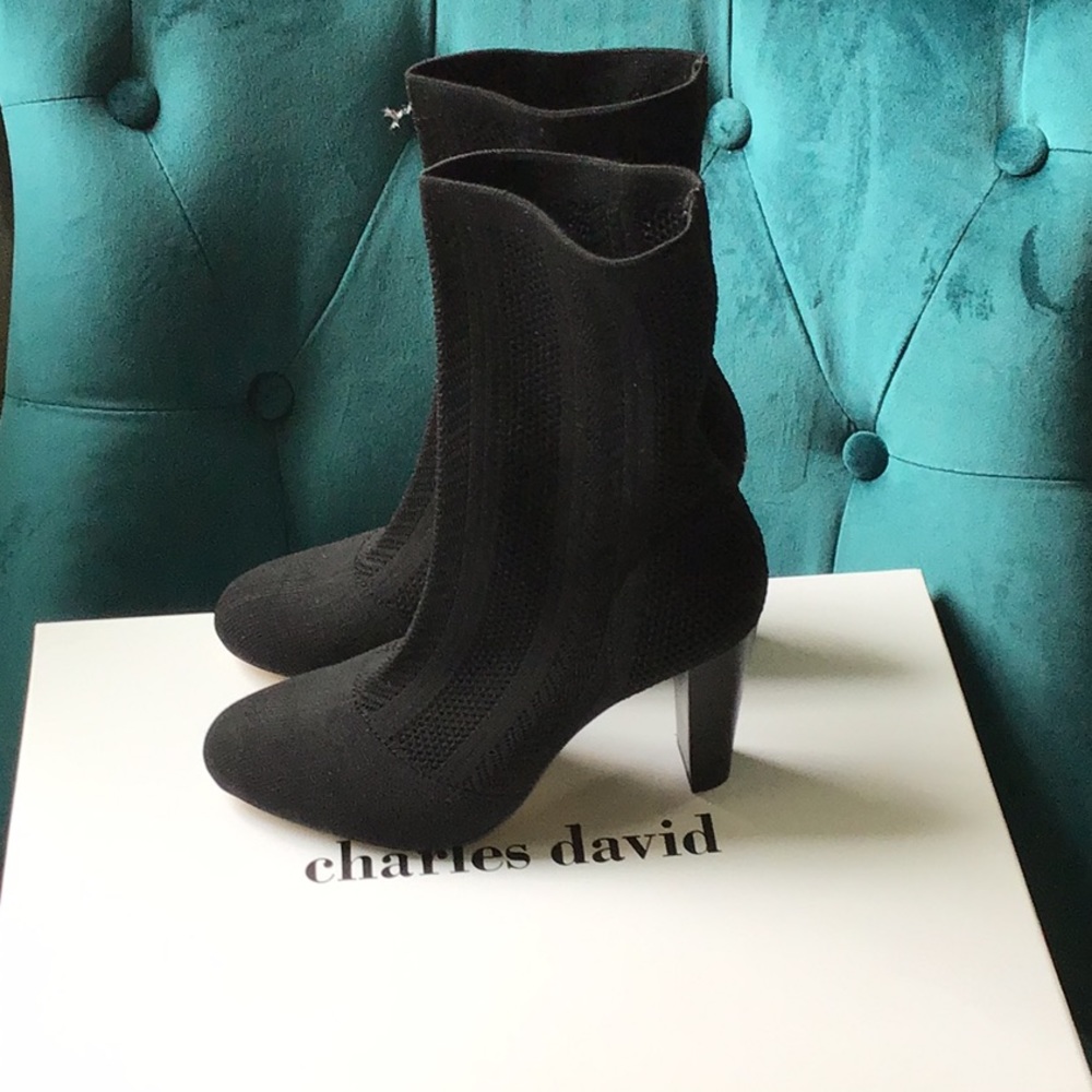 Charles David knit black bootie